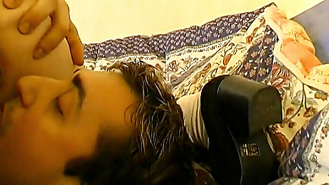 A Brunette in a Skirt Joins Her Lover for a Fuck at Home
